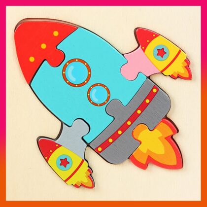 3 Sets Education Jigsaw Puzzle For Kids Rocket