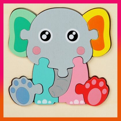 3 Sets Education Jigsaw Puzzle For Kids Elephant