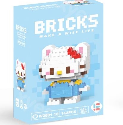 Cartoon Animal Building Block Blue Hello Kitty
