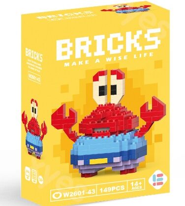 Cartoon Animal Building Block Mr. Crab