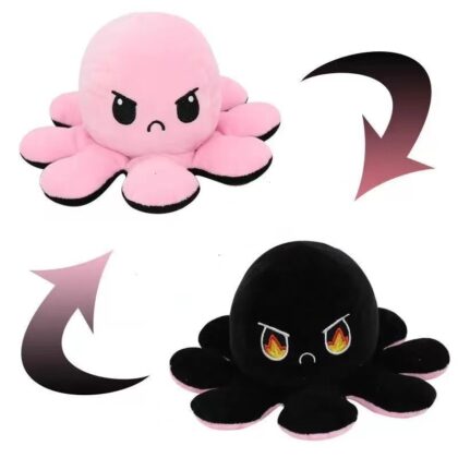 5 Pcs Reversible Octopus Plush (Pink+Black)
