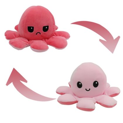 5 Pcs Reversible Octopus Plush (Light Pink+Pink)