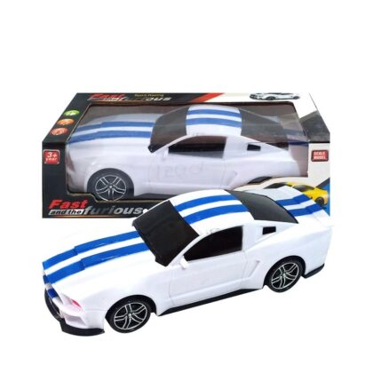 5 Pcs Toy Wonderland White and Blue  Friction Sports Car