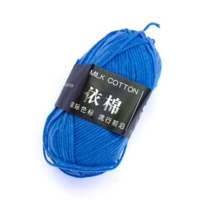 5 Rolls Milk Cotton Crochet and Knitting Yarn 4 Ply (Sapphire Blue)