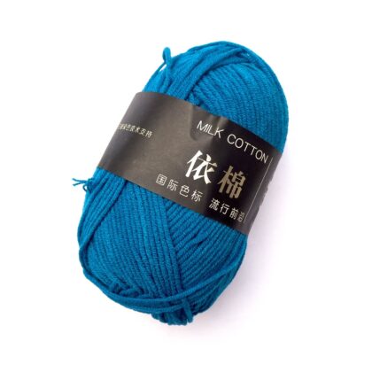 5 Rolls Milk Cotton Crochet and Knitting Yarn 4 Ply (Deep Sea Blue)