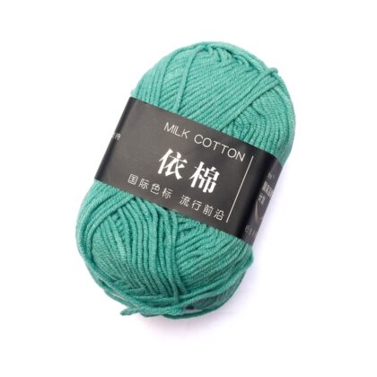 5 Rolls Milk Cotton Crochet and Knitting Yarn 4 Ply (Light Emerald)