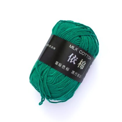 5 Rolls Milk Cotton Crochet and Knitting Yarn 4 Ply (Sea Green)