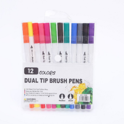 10 Sets Dual Tip Watercolor Brush Pens (12 Pcs)