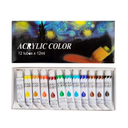 10 Sets Acrylic Paint Set with Painting Tools 12 Colors