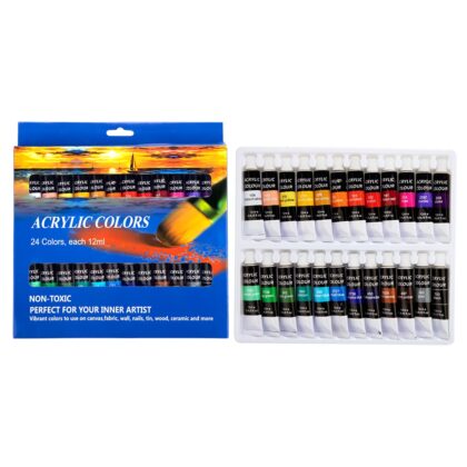 10 Sets Acrylic Paint Set with Painting Tools 24 Colors