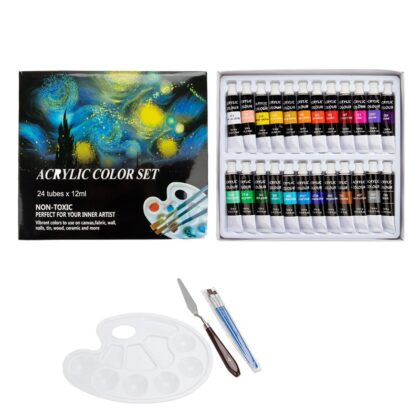 10 Sets Acrylic Paint Set with Painting Tools 24 Colors with 5 Tools/Set