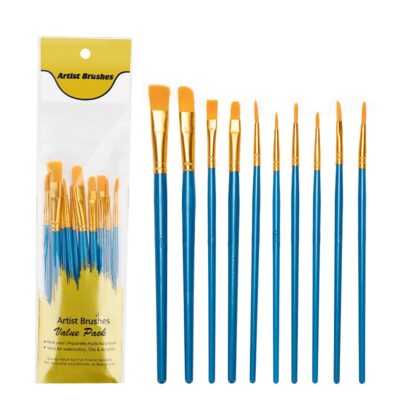 10 Packs Artist Brushes 10 Pcs/Set (Blue)