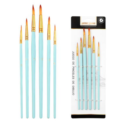 10 Packs Artist Brushes 6 Pcs/Set (Light Blue)