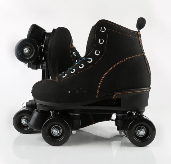 4-Wheel Roller Skates (Black) EU Size 35